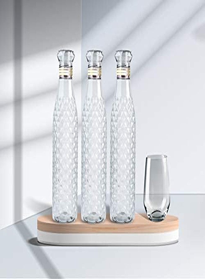 castanea Water Bottle Set 1 litre, Plastic Fridge Water Bottle Set, Ideal for Office, Sports, School, Travelling, Gym, Yoga, Checkered Pattern, Set of 6 - Image 3
